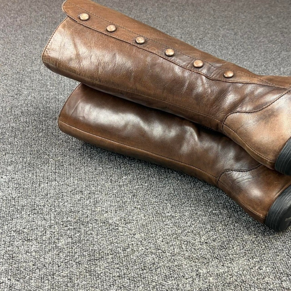 Born Brown Leather Side Zip Tall Campus Riding Boots Womens Size 8 - Picture 5 of 7